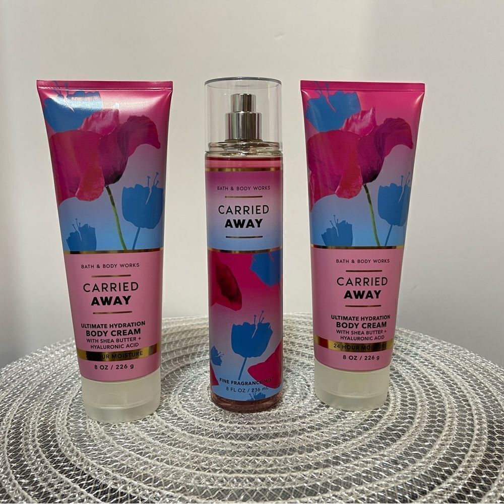 BBW Carried Away Body Cream and Fragrance Mist set of 3 NWT